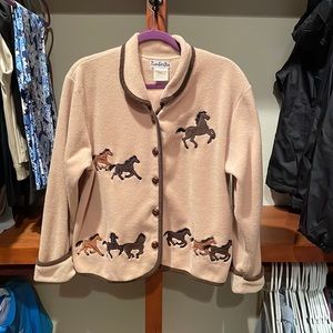 Super Cute Soft Jacket with Horses Women’s Size Medium